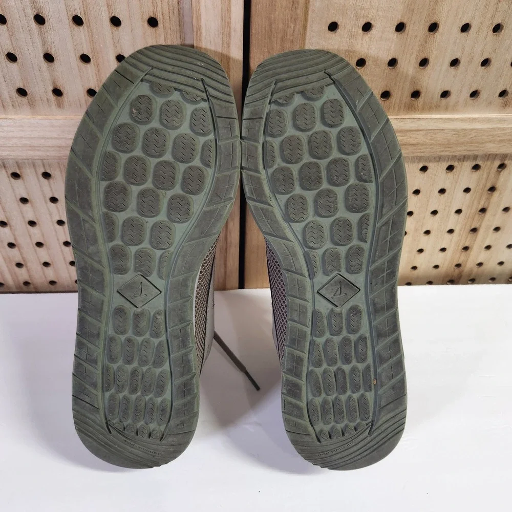 Mens Sperry  7 Seas  Sport  Cupsoles‎ Fishing Tan And Green Water Shoes Summer